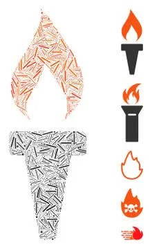 Hatch Mosaic Fire Torch イラスト素材