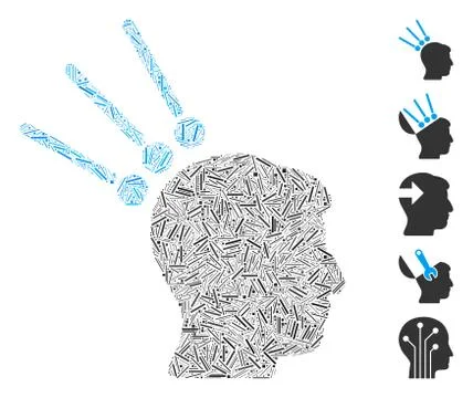 Hatch Mosaic Head Test Connectors Stock Illustration