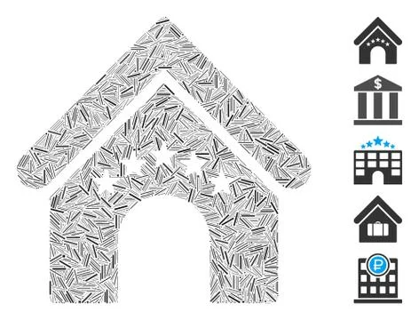 Hatch Mosaic Hotel Building Ilustração Stock
