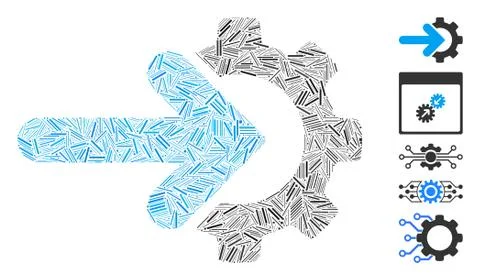Hatch Mosaic Integration Gear Icon Stock-Illustration