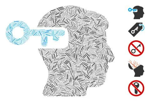 Hatch Mosaic Intellect Key Illustrazione stock