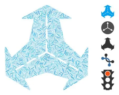 Hatch Mosaic Intersection Directions Stock Illustration