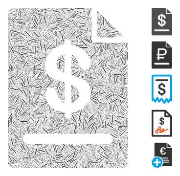 Hatch Mosaic Invoice Icon Stockillustratie