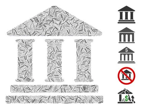 Hatch Mosaic Library Building Ilustração Stock