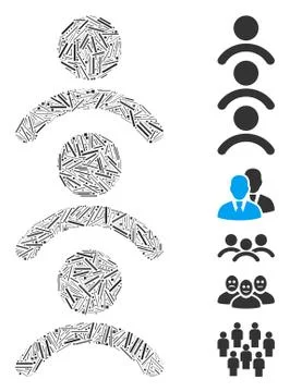Hatch Mosaic Man Queue Illustrazione stock