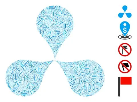 Hatch Mosaic Map Pointers Icon Stockillustratie