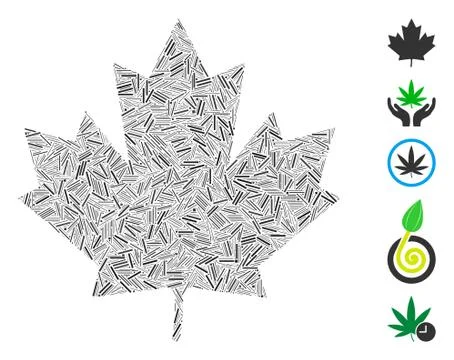Hatch Mosaic Maple Leaf Icon Stock Illustration