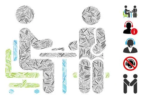 Hatch Mosaic Office Interview Stock Illustration