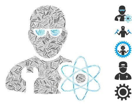 Hatch Mosaic Power Engineer Icon Illustrazione stock