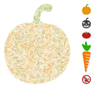 Hatch Mosaic Pumpkin Icon Stock Illustration