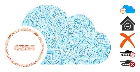 Hatch Mosaic Remove Icon Stock Illustration