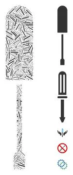 Hatch Mosaic Screwdriver Icon 스톡 일러스트