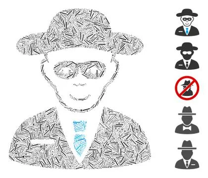 Hatch Mosaic Security Agent Icon Illustrazione stock