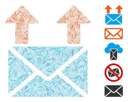 Hatch Mosaic Send Mail Icon Stockillustratie
