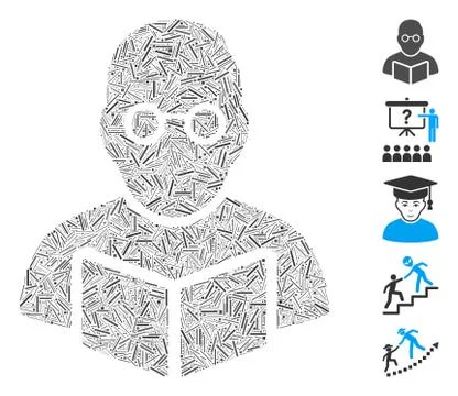 Hatch Mosaic Teacher Stock Illustration