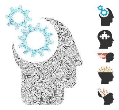 Hatch Mosaic Think Icon Illustrazione stock