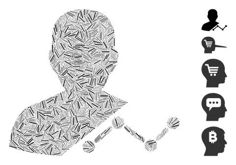 Hatch Mosaic User Analytics Icon Illustrazione stock