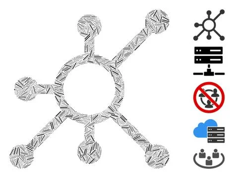 Hatch Network Node Icon Vector Mosaic Stock Illustration