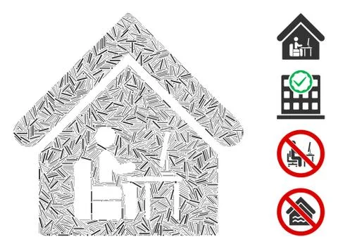 Hatch Office Room Icon Vector Collage Ilustração Stock