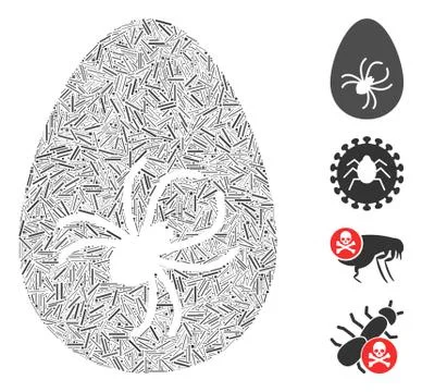 Hatch Parasite Egg Icon Vector Collage Illustrazione stock