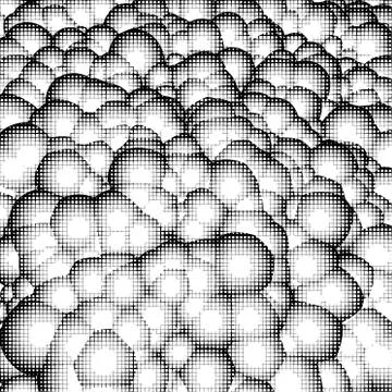 Hatch pattern bubbles background in black and white Stock Illustration