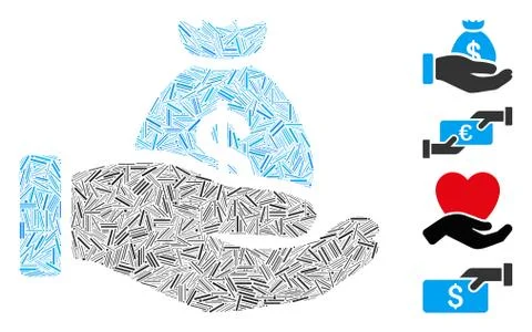 Hatch Payment Hand Icon Vector Mosaic Stock Illustration