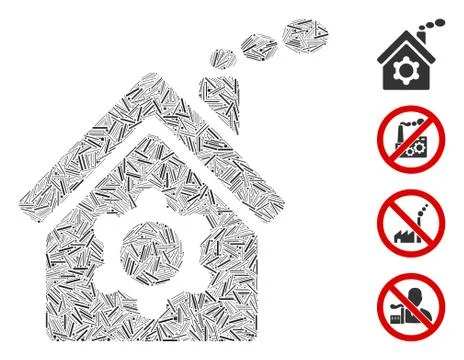 Hatch Plant Building Icon Vector Mosaic Ilustración de archivo