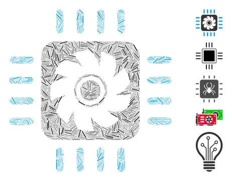 Hatch Processor Cooler Icon Vector Mosaic Stockillustratie