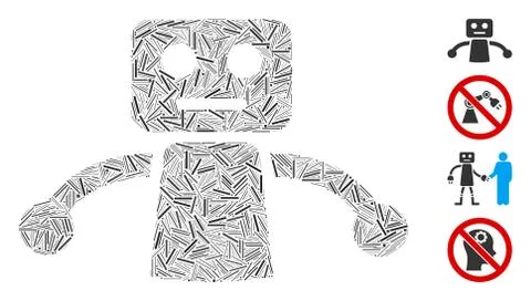 Hatch Robot Icon Vector Mosaic Stock Illustration