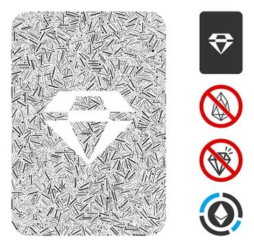 Hatch Ruby Gaming Card Icon Vector Mosaic Stock Illustration