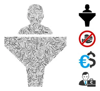 Hatch Sales Funnel Icon Vector Collage Illustrazione stock