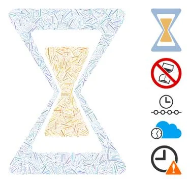 Hatch Sand Clock Icon Vector Collage Stock Illustration