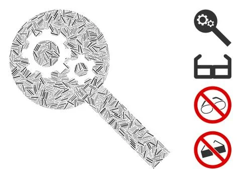 Hatch Search Tools Icon Vector Mosaic Stockillustratie