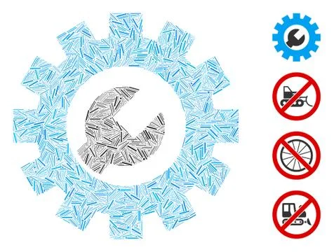 Hatch Service Tools Icon Vector Collage Stock Illustration