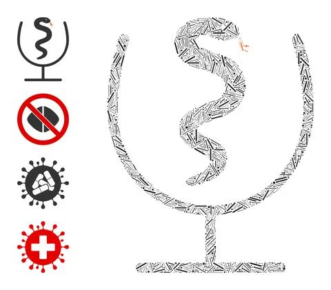 Hatch Snake Poison Icon Vector Mosaic イラスト素材