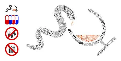 Hatch Snake Toxin Icon Vector Mosaic Stock Illustration