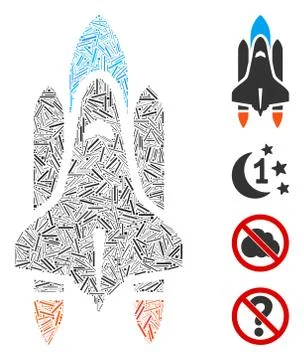 Hatch Space Shuttle Icon Vector Collage Stock Illustration