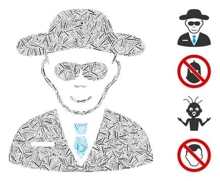 Hatch Spy Icon Vector Mosaic Stock Illustration