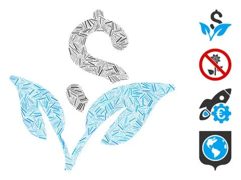 Hatch Startup Sprout Icon Vector Mosaic 스톡 일러스트