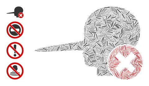 Hatch Stop Fake Icon Vector Mosaic Stock Illustration