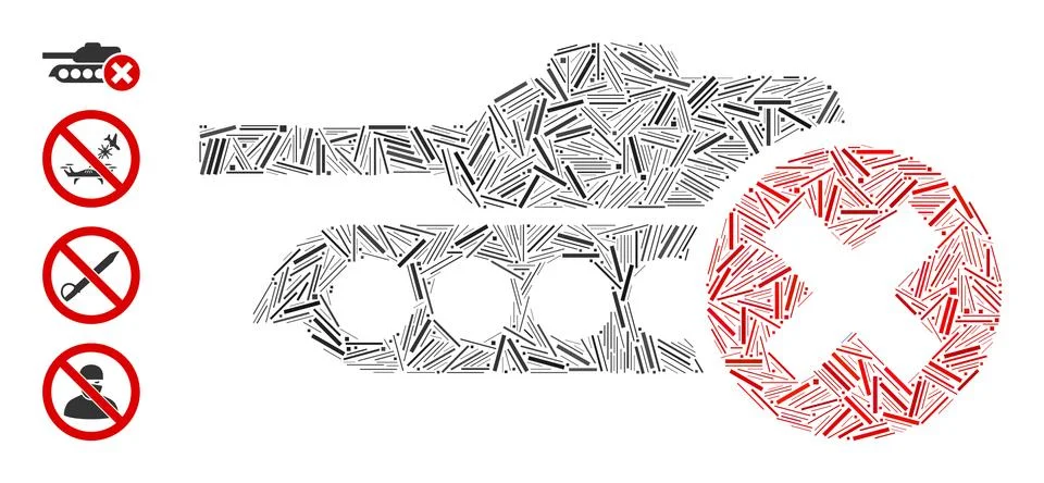 Hatch Stop Tanks Icon Vector Collage 库存插图