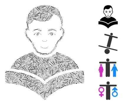 Hatch Student Icon Vector Mosaic 스톡 일러스트