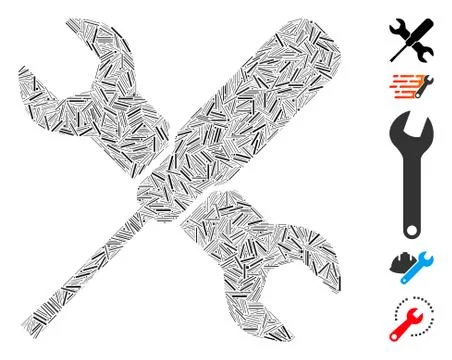Hatch Tools Icon Vector Collage Illustrazione stock