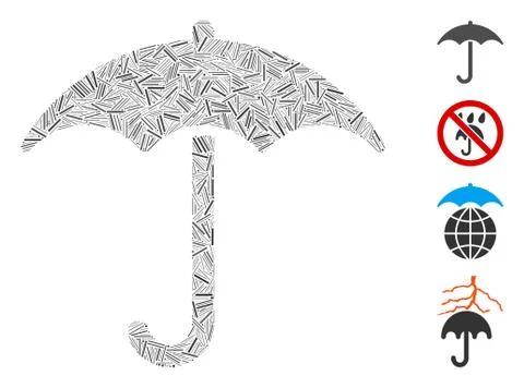 Hatch Umbrella Icon Vector Collage Illustrazione stock
