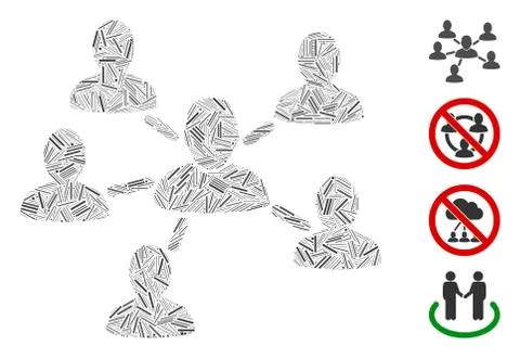 Hatch User Connections Icon Vector Mosaic Stock Illustration