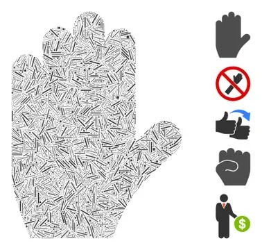 Hatch Voting Hand Icon Vector Collage Stock Illustration