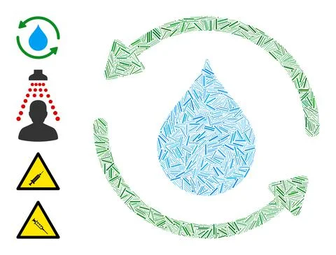Hatch Water Treatment Icon Vector Collage Stock Illustration