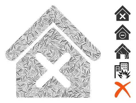 Hatch Wrong House Icon Vector Collage Ilustración de archivo