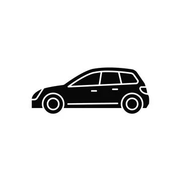 Hatchback black glyph icon Illustrazione stock