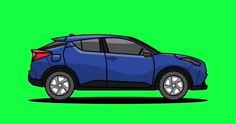 Hatchback Car animation , Hatchback Car 2d Green Screen Background 4k , Hat.. Stock Footage 267053115